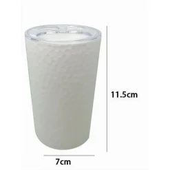 PORTA SPAZZOLINI BICCHIERE ACCESSORIO ARREDO BAGNO BIANCO LAVORATO 3 FORI 79174