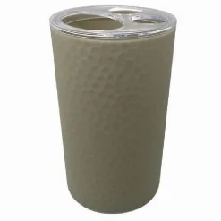 PORTA SPAZZOLINI BICCHIERE ACCESSORIO BAGNO BEIGE 3 FORI PORTASPAZZOLINI 79178