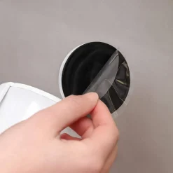 PORTA SPAZZOLINI DENTIFRICIO A VENTOSA BIANCO CONTENITORE PARETE BAGNO 59541