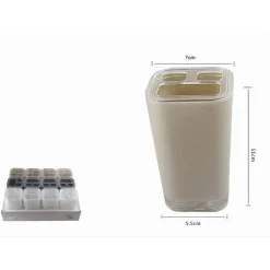 PORTA SPAZZOLINI DENTIFRICIO BICCHIERE A 3 FORI RETTANGOLARE ARREDO BAGNO 52401