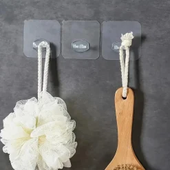 PORTA SPAZZOLINO DA DENTI GANCIO AUTOADESIVO TRASPARENTE DA PARETE BAGNO 87751