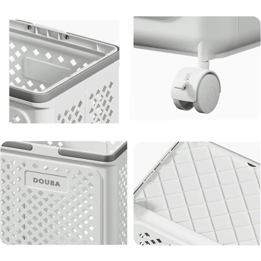 PORTABIANCHERIA CON RUOTE IN PLASTICA PIEGHEVOLE PORTATILE LAVANDERIA BAGNO