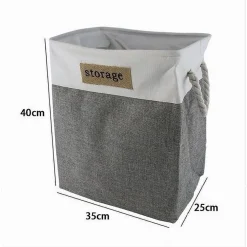 PORTABIANCHERIA IN TESSUTO MANICI SACCA RIPORRE VESTITI SPORCHI 35X25X40CM 10627