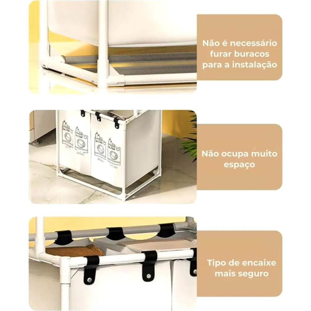 PORTABIANCHERIA MULTIUSO ORGANIZER VESTITI SPORCHI ABITI CESTINO LAVANDERIA