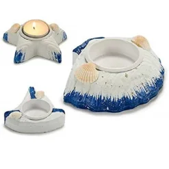 PORTACANDELA STELLA MARINA CONCHIGLIA TEMA MARINO BOMBONIERA MATRIMONIO CENTROTAVOLA