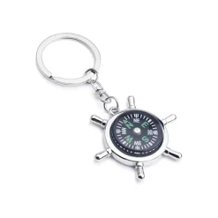 PORTACHIAVE PORTA CHIAVE BOMBONIERE FORMA DI TIMONE CON BUSSOLA ACCESSORIO UOMO