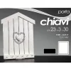 PORTACHIAVI DA PARETE FORMA CASETTA IN LEGNO BIANCO CON CUORE STILE SHABBY CHIC
