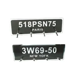 PORTACHIAVI IN METALLO CON EFFETTO SPECCHIO 2 FANTASIE PARIGI NEW YORK