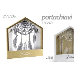 PORTACHIAVI LETTERE APPENDINO LEGNO CASSETTA 27X3X30CM INDIAN SHABBY CHIC 765858