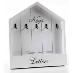 PORTACHIAVI LETTERE POSTA APPENDINO TAVOLO DA PARETE MURO LEGNO 27X3X30CM 715358