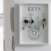 PORTACHIAVI PANNELLO APPENDI CHIAVI IN LEGNO 4 GANCI 24 X 32 CM I LOVE MY HOME