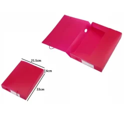 PORTADOCUMENTI CARTELLINA CARTELLA MOLLA FUXIA CUSTODIA FOLDER 33X25.5X6CM 72211