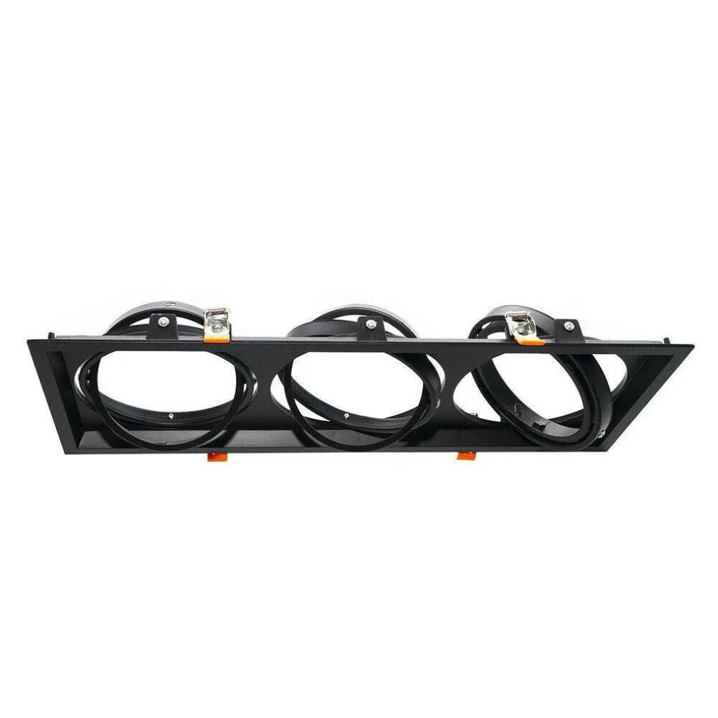 PORTAFARETTI INCASSO TRIPLO PER FARETTO AR111 RETTANGOLARE ORIENTABILE P-AR111-3