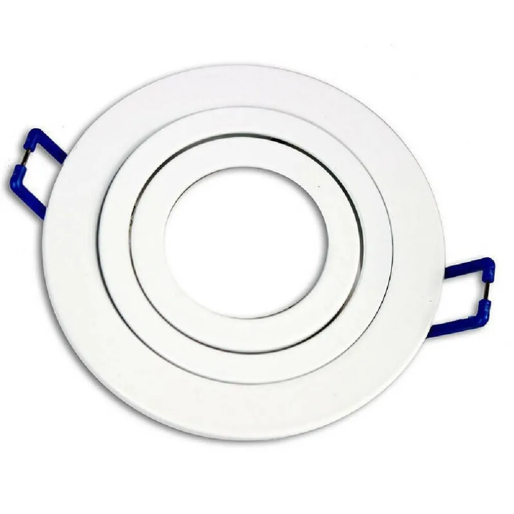 PORTAFARETTO DA INCASSO ROTONDO BIANCO ORIENTABILE SUPPORTO PER FARETTO P11