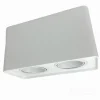 PORTAFARETTO DOPPIO ORIENTABILE DA SOFFITTO BIANCO PER FARETTO GU10 GU5.3 P34-B2