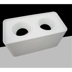 PORTAFARETTO DOPPIO ORIENTABILE DA SOFFITTO BIANCO PER FARETTO GU10 GU5.3 P34-B2