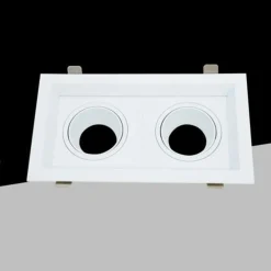 PORTAFARETTO DOPPIO ORIENTABILE INCASSO BIANCO PER LAMPADINE GU10 GU5.3 P33-B2