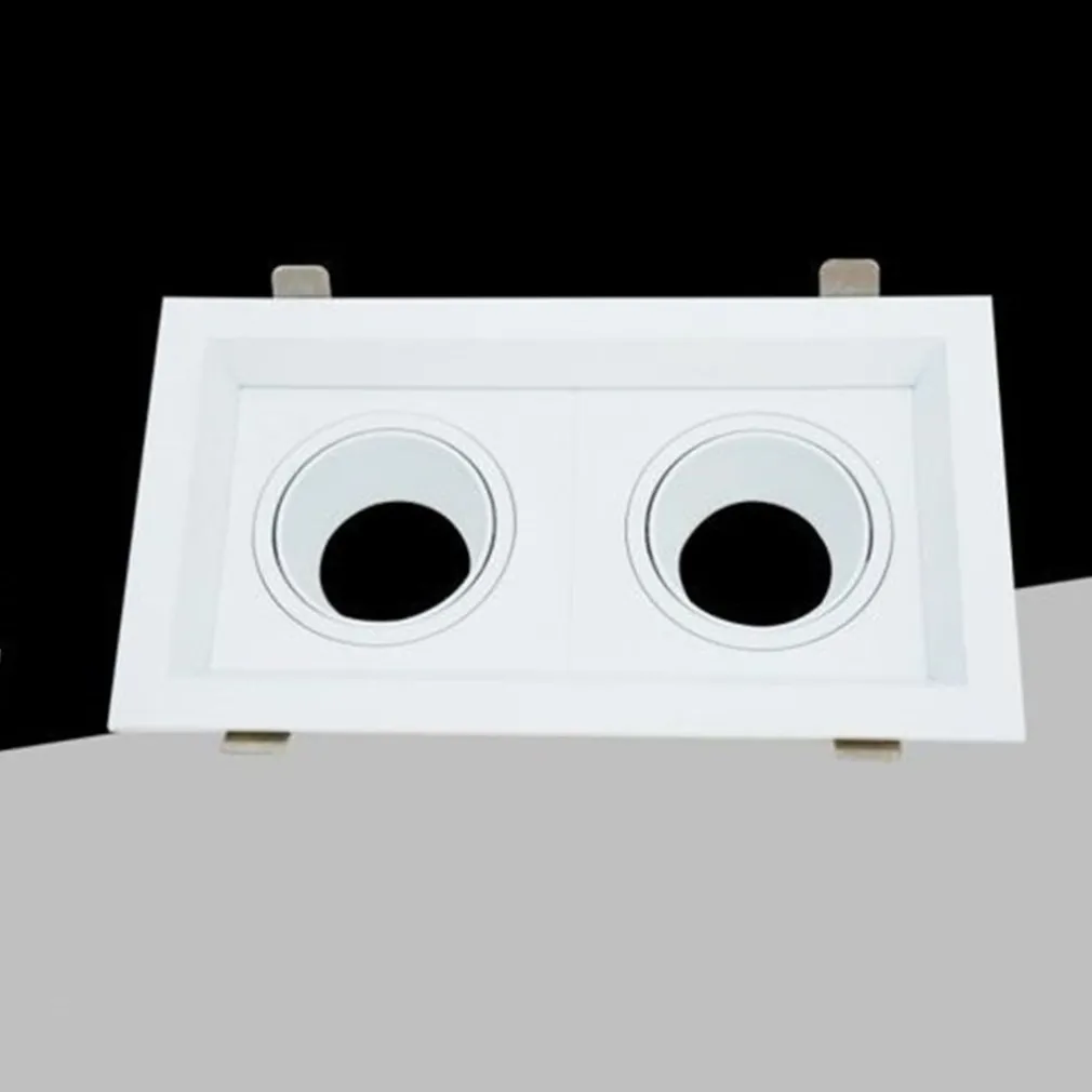 PORTAFARETTO DOPPIO ORIENTABILE INCASSO BIANCO PER LAMPADINE GU10 GU5.3 P33-B2