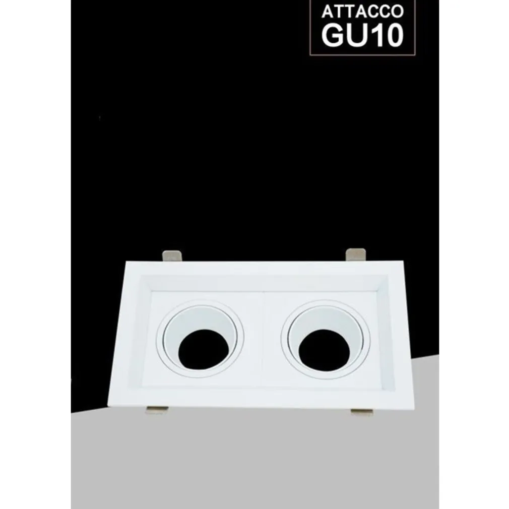 PORTAFARETTO DOPPIO ORIENTABILE INCASSO BIANCO PER LAMPADINE GU10 GU5.3 P33-B2
