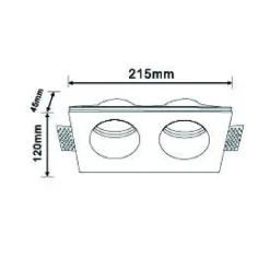 PORTAFARETTO GESSO DOPPIO ROTONDO INCASSO A SCOMPARSA 2 PORTALAMPADA GU10 GS-24