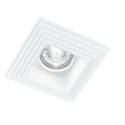 PORTAFARETTO INCASSO GESSO A SCOMPARSA MOTIVO QUADRATO PORTALAMPADA GU10 GS-16