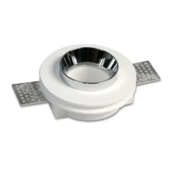 PORTAFARETTO INCASSO GESSO VERNICIABILE TONDO 100MM SCOMPARSA FARETTO GU10 GS-09