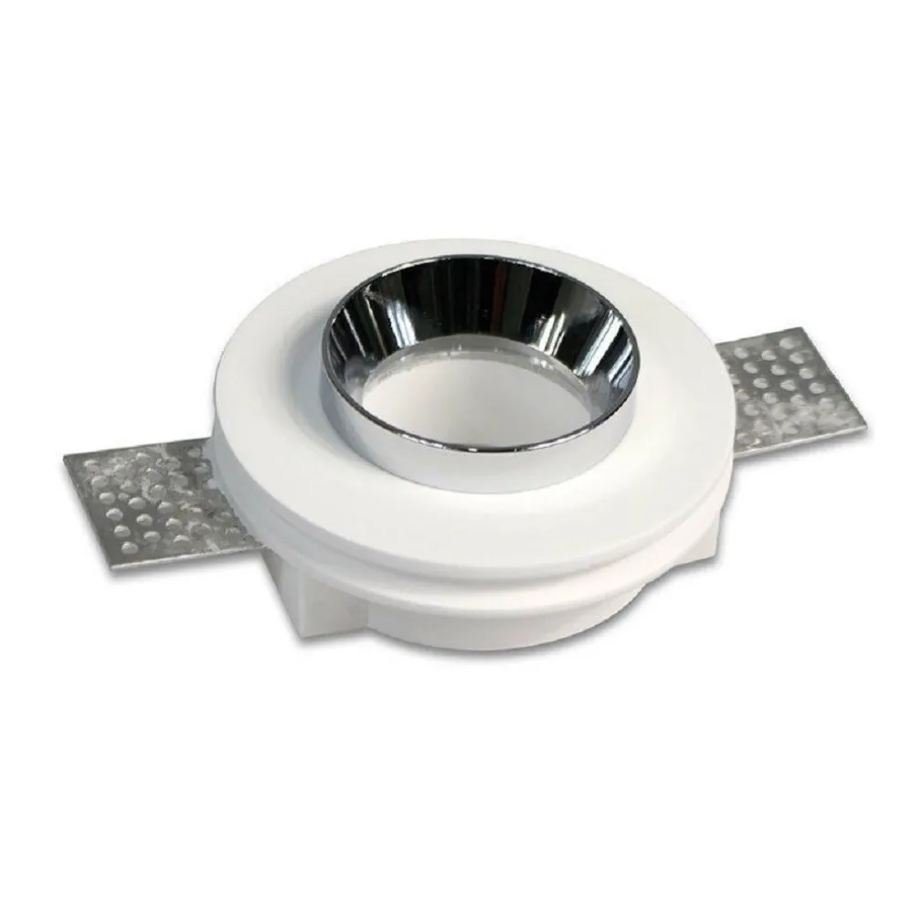 PORTAFARETTO INCASSO GESSO VERNICIABILE TONDO 100MM SCOMPARSA FARETTO GU10 GS-09