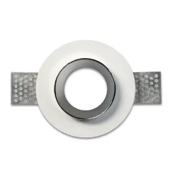 PORTAFARETTO INCASSO GESSO VERNICIABILE TONDO 100MM SCOMPARSA FARETTO GU10 GS-09