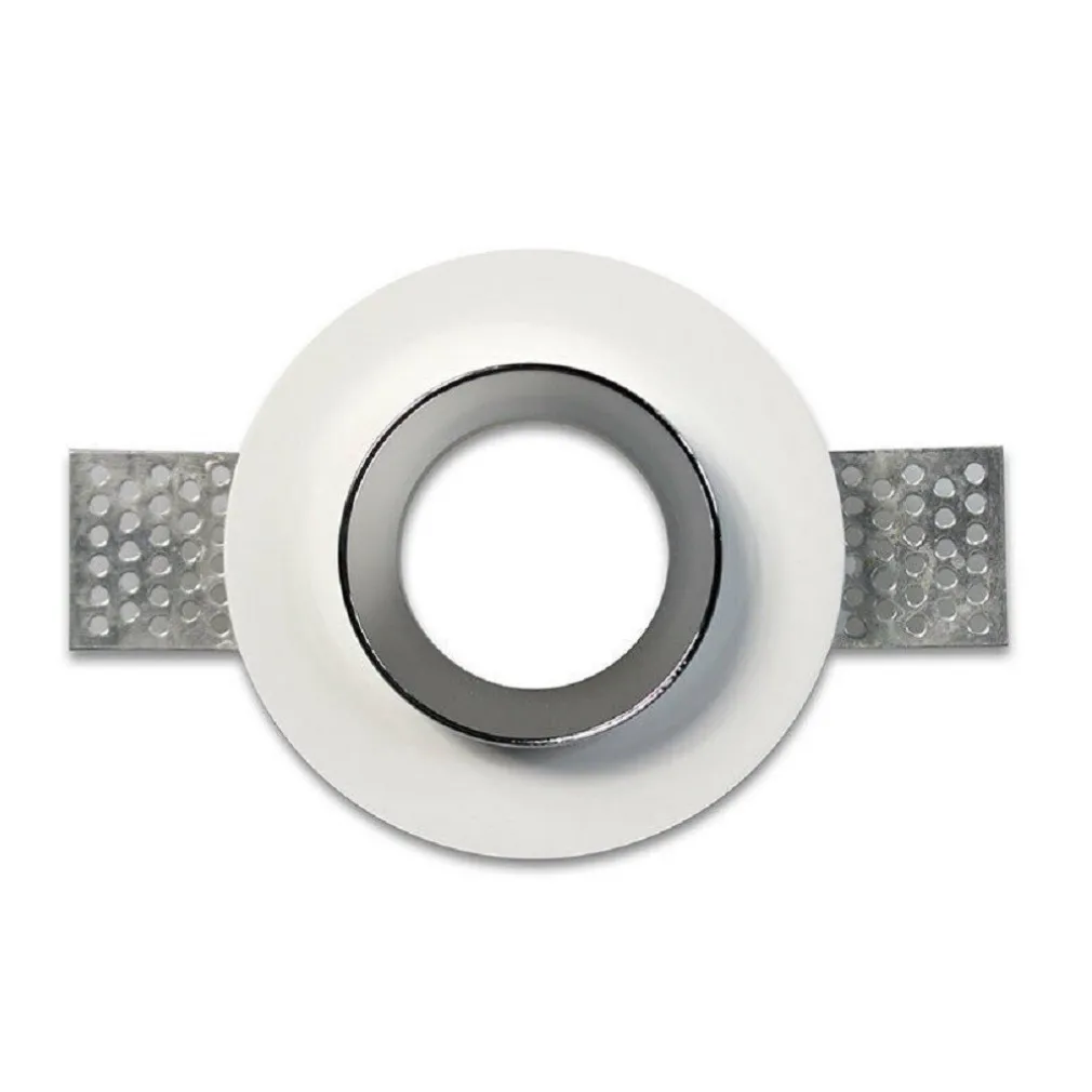 PORTAFARETTO INCASSO GESSO VERNICIABILE TONDO 100MM SCOMPARSA FARETTO GU10 GS-09