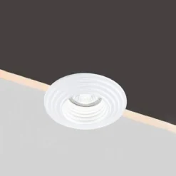 PORTAFARETTO INCASSO GESSO A SCOMPARSA CON MOTIVO TONDO PORTALAMPADA GU10 GS-17