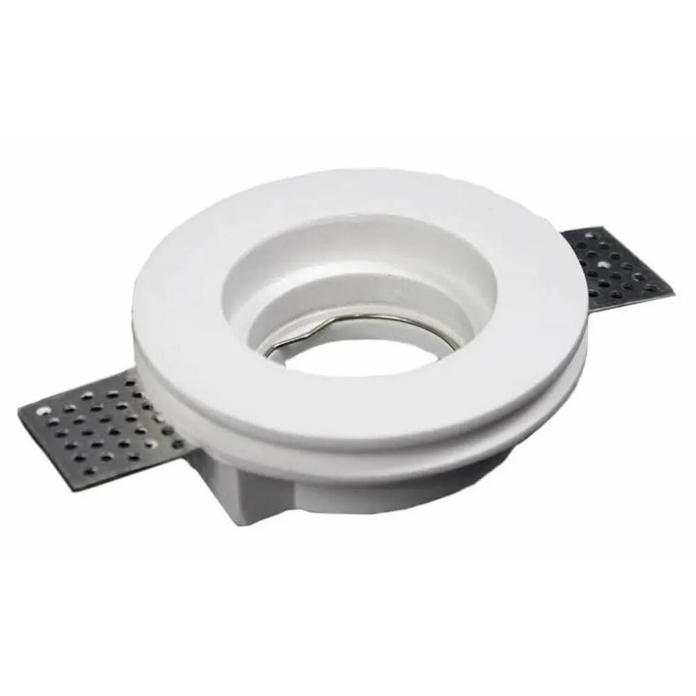PORTAFARETTO INCASSO GESSO SCOMPARSA TONDO FORO 105MM SUPPORTO FARETTI GU10 GS04