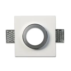 PORTAFARETTO INCASSO GESSO VERNICIABILE QUADRATO 10X10 CM SCOMPARSA GU10 GS-10