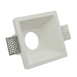 PORTAFARETTO INCASSO IN GESSO A SCOMPARSA PER FARETTO GU10 MOTIVO QUADRATO GS-19