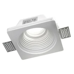 PORTAFARETTO INCASSO IN GESSO A SCOMPARSA PER FARETTO GU10 CON MOTIVO TONDO GS18