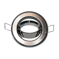 PORTAFARETTO INCASSO ORIENTABILE SUPPORTO FARETTO LED GU10 TONDO SPAZZOLATO