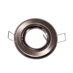 PORTAFARETTO INCASSO ORIENTABILE SUPPORTO FARETTO LED GU10 TONDO SPAZZOLATO