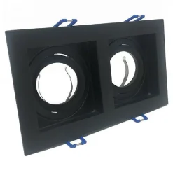 PORTAFARETTO INCASSO ORIENTABILE DOPPIO PER DUE FARETTI PER CONTROSOFFITTA P24