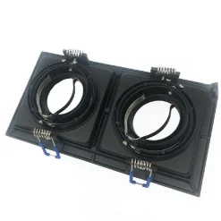 PORTAFARETTO INCASSO ORIENTABILE DOPPIO PER DUE FARETTI PER CONTROSOFFITTA P24