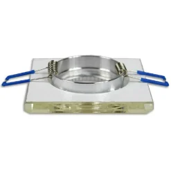 PORTAFARETTO INCASSO PER FARETTO QUADRATO P16 VETRO GLITTERATO BIANCO ARGENTO ORO