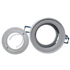 PORTAFARETTO ORIENTABILE TONDO INCASSO ESTERNO 85MM LUCE LAMPADE LED GU10 GU5.3