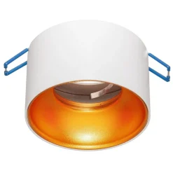 PORTAFARETTO TONDO BIANCO ORO INCASSO 70 MM CARTONGESSO LAMPADE LED GU10 GU5.3