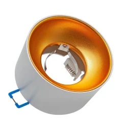 PORTAFARETTO TONDO BIANCO ORO INCASSO 70 MM CARTONGESSO LAMPADE LED GU10 GU5.3