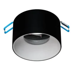 PORTAFARETTO TONDO NERO BIANCO INCASSO 70MM LUCE SOFFITTO LAMPADE LED GU10 GU5.3