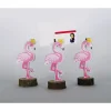 PORTAFOTO FENICOTTERO ROSA 3PZ BASE LEGNO DESIGN SEGNAPOSTO TAVOLO BOMBONIERA FESTA