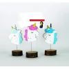 PORTAFOTO UNICORNO COLORATO 3 PZ. BASE LEGNO DESIGN SEGNAPOSTO BOMBONIERA FESTA