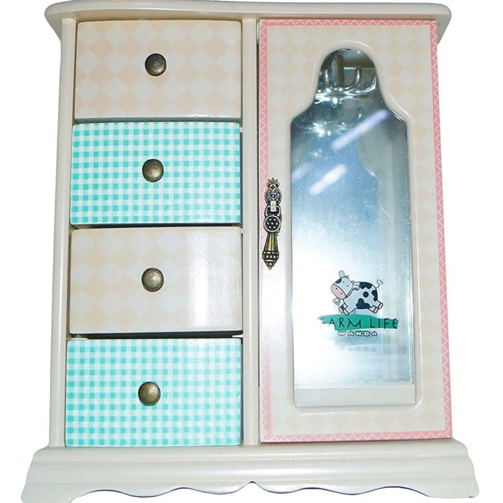 PORTAGIOIE ARMADIO 3418 AZZURRO ROSA MUCCA SCRIVANIA GIOIELLI ACCESSORI