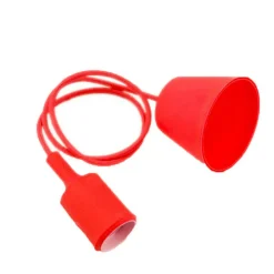 PORTALAMPADA A SOSPENSIONE PENDENTE LAMPADARIO SOFFITTO E27 ROSSO DT-J01 1 METRO
