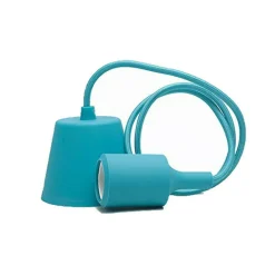 PORTALAMPADA A SOSPENSIONE PENDENTE LAMPADARIO SOFFITTO E27 CELESTE DT-J01 1 MT