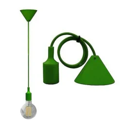 PORTALAMPADA A SOSPENSIONE PENDENTE LAMPADARIO SOFFITTO E27 VERDE DT-J01 1 METRO