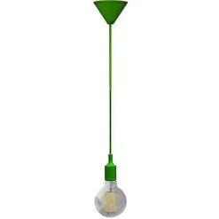 PORTALAMPADA A SOSPENSIONE PENDENTE LAMPADARIO SOFFITTO E27 VERDE DT-J01 1 METRO